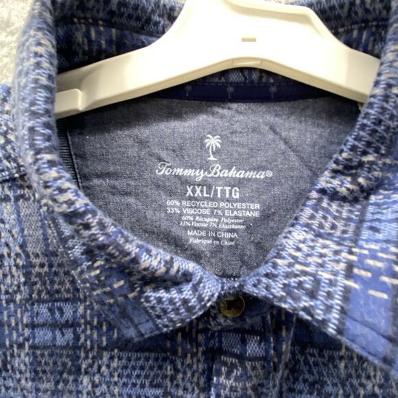 $148 Tommy Bahama Shirt Mens 2XL Fireside Fronds Plaid Check Flannel heavyweight - Picture 4 of 9